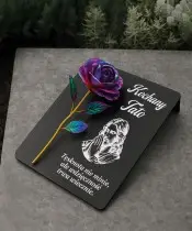 Premium Statuetka Nagrobna 26 cm – Wieczna Róża Kolorowa