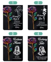 Premium Statuetka Nagrobna 26 cm – Wieczna Róża Kolorowa