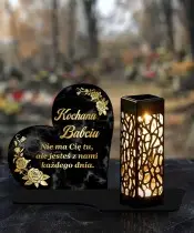 Wieczny Znicz Premium XL Marmurowe Serce Na Grób