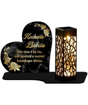 Ewige Grablicht Premium XL Marmurowe Herz Für Grab