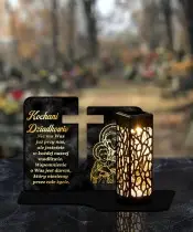 Duży Wieczny Znicz Premium XL Marmurowy Krzyż