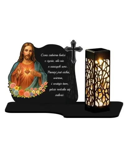 Wieczny Znicz Solarny Statuetka Jezus na Grób Wszystkich Świętych