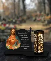 Wieczny Znicz Solarny Statuetka Jezus na Grób Wszystkich Świętych