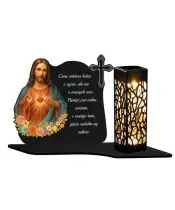 Wieczny Znicz Solarny Statuetka Jezus na Grób Wszystkich Świętych