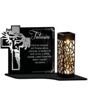 Wieczny Znicz Solarny Statuetka Premium Krzyż na Grób Wszystkich Świętych