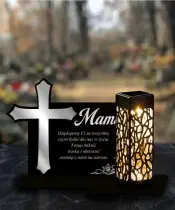 Wieczny Znicz Solarny Statuetka Led na Nagrobek Wszystkich Świętych