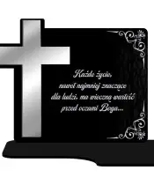 Wieczny Znicz Solarny Krzyż Srebrny Led na Grób Wszystkich Świętych