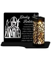 Wieczny Znicz Solarny Premium Statuetka Papież na Grób Wszystkich Świętych