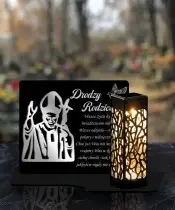 Wieczny Znicz Solarny Premium Statuetka Papież na Grób Wszystkich Świętych