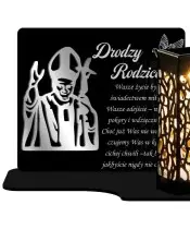 Wieczny Znicz Solarny Premium Statuetka Papież na Grób Wszystkich Świętych