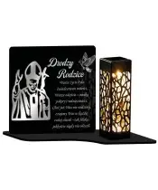 Wieczny Znicz Solarny Premium Statuetka Papież na Grób Wszystkich Świętych