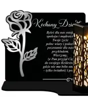 Wieczny Znicz Solarny Statuetka z Różą na Grób Wszystkich Świętych