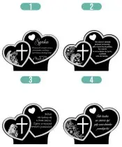 Znicz Premium Statuetka Dwa Serca Kryształowe Zdjęcie 3D Na Grób