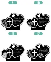 Znicz Premium Statuetka Dwa Serca Kryształowe Zdjęcie 3D Na Grób