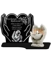 Znicz Premium Statuetka Led Dłonie Gipsowe 18 cm Na Cmentarz Grób