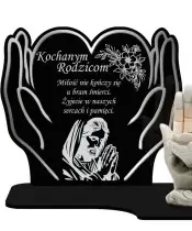 Znicz Premium Statuetka Led Dłonie Gipsowe 18 cm Na Cmentarz Grób