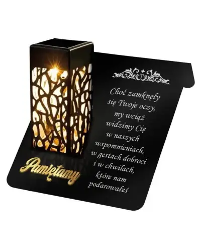 Znicz Solarny Statuetka Premium Pamiętamy Na Grób Wszystkich Świętych