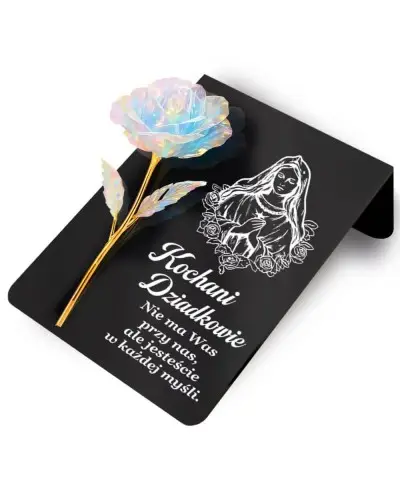 Statuetka Premium Z Wieczną Różą 22 cm Na Grób Wszystkich Świętych