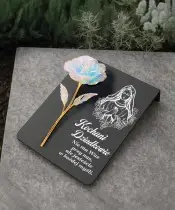 Statuetka Premium Z Wieczną Różą 22 cm Na Grób Wszystkich Świętych