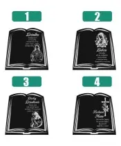 Statuetka Księga Premium 22 cm Z Holograficzną Różą Wieczną Na Grób