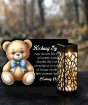 Wieczny Znicz Solarny Dla Dziecka Statuetka Miś na Grób