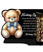 Wieczny Znicz Solarny Dla Dziecka Statuetka Miś na Grób