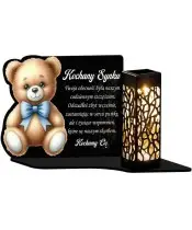 Wieczny Znicz Solarny Dla Dziecka Statuetka Miś na Grób