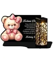 Wieczny Znicz Solarny Dla Dziecka Statuetka Miś na Grób Wszystkich Świętych