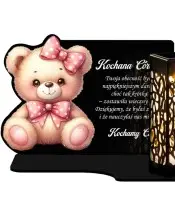 Wieczny Znicz Solarny Dla Dziecka Statuetka Miś na Grób Wszystkich Świętych