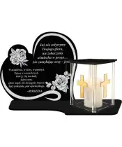 Znicz z Dedykacją Premium Domek Serce Świeca Led Na Cmentarz Grób