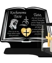 Znicz z Dedykacją Premium Księga Domek Świeca Led Na Cmentarz Grób