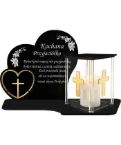 Znicz z Dedykacją Premium Serca Domek Świeca Led Na Cmentarz Grób