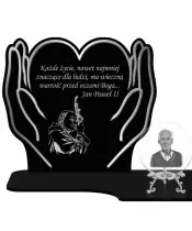 Znicz Premium Statuetka Dłonie Srebrne Kryształowa Kula Zdjęcie 3D Na Grób