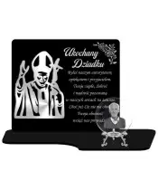 Znicz Premium Statuetka Papież Srebrna Kryształowa Kula Zdjęcie 3D Na Grób