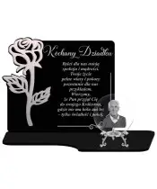 Znicz Premium Statuetka Róża Srebrna Kryształowa Kula Zdjęcie 3D Na Grób