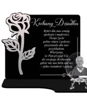 Znicz Premium Statuetka Róża Srebrna Kryształowa Kula Zdjęcie 3D Na Grób