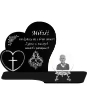 Znicz Premium Statuetka Serca Srebrna Kryształowa Kula Zdjęcie 3D Na Grób