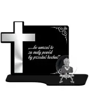 Znicz Premium Krzyż Srebrna Kryształowa Kula Zdjęcie 3D Na Grób