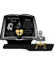 Znicz Premium Statuetka Księga Złota Kryształowa Kula Zdjęcie 3D Na Grób