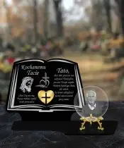 Znicz Premium Statuetka Księga Złota Kryształowa Kula Zdjęcie 3D Na Grób