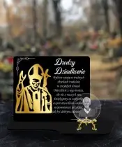 Znicz Premium Statuetka Papież Złota Kryształowa Kula Zdjęcie 3D Na Grób