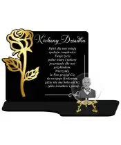 Znicz Premium Statuetka Róża Złota Kryształowa Kula Zdjęcie 3D Na Grób
