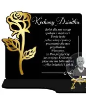 Znicz Premium Statuetka Róża Złota Kryształowa Kula Zdjęcie 3D Na Grób