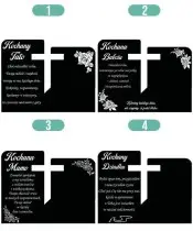 Znicz Premium Statuetka Krzyż Złoty Kryształowa Kula Zdjęcie 3D Na Grób