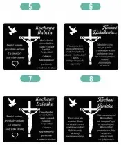 Znicz Premium Statuetka Krzyż Jezus Złota Kryształowa Kula Zdjęcie 3D Na Grób