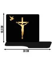 Znicz Premium Statuetka Krzyż Jezus Złota Kryształowa Kula Zdjęcie 3D Na Grób