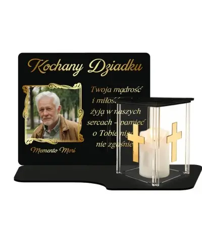 Wieczny Znicz ze Zdjęciem Premium Domek Świeca Led Na Cmentarz Grób