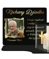 Wieczny Znicz ze Zdjęciem Premium Domek Świeca Led Na Cmentarz Grób