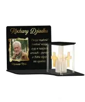 Wieczny Znicz ze Zdjęciem Premium Domek Świeca Led Na Cmentarz Grób