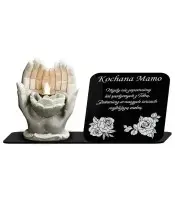 Znicz Premium Statuetka Led Figurka Dłonie Gipsowe 18 cm Na Grób